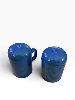 Fiesta Lapis Blue Rangetop Salt and Pepper Shakers Set Mug Style Fiestaware